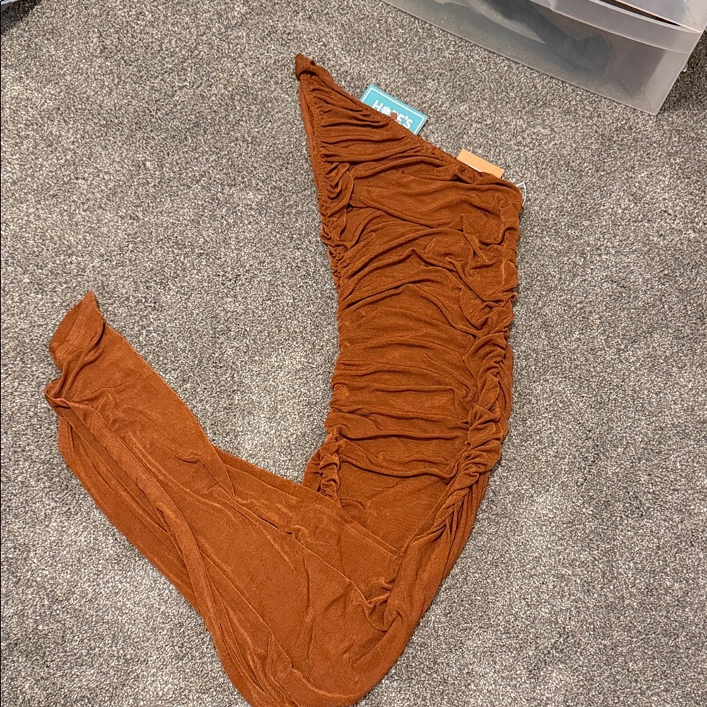Hope's Bronze Ruched Dress